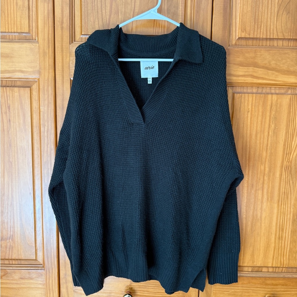Aerie Black Knit Sweater Pullover